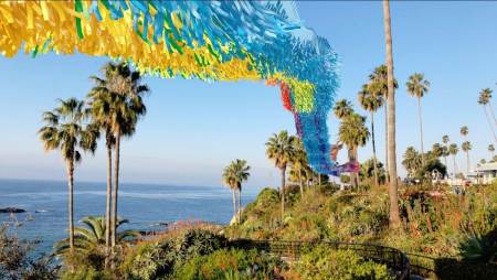  LAGUNA ART MUSEUM COMMISSIONS PATRICK SHEARN OF POETIC KINETICS  FOR ART & NATURE INSTALLATION IN MAIN BEACH PARK