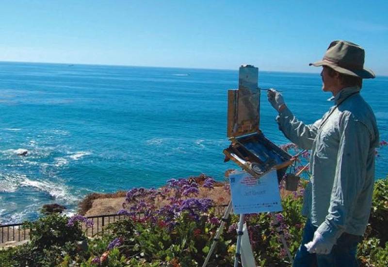 Painting on a cliffside Laguna Beach