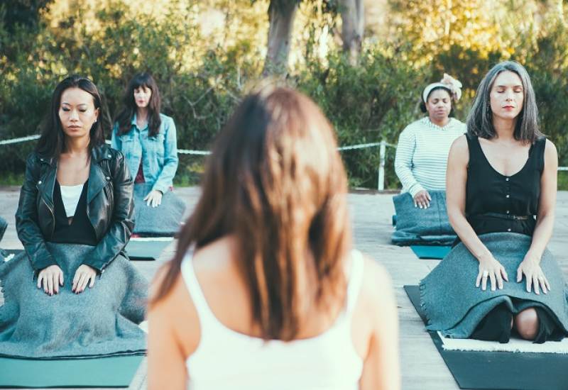 Meditation outdoors at The Ranch Laguna Beach